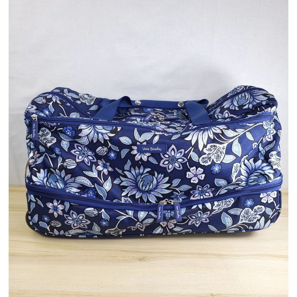 Vera Bradley Lighten Up Wheeled Carry-On Bag Retired Tropics Tapestry Pattern